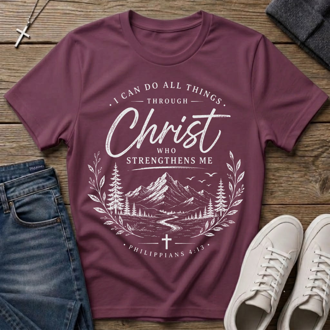 I Can Do All Things Through Christ Philippians 4:13 Christian T-Shirt