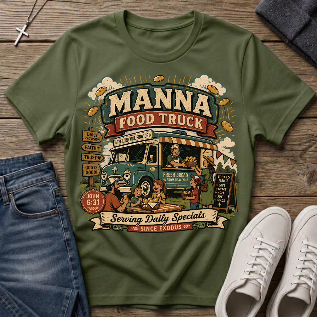 Manna Food Truck John 6:31 Christian T-Shirt