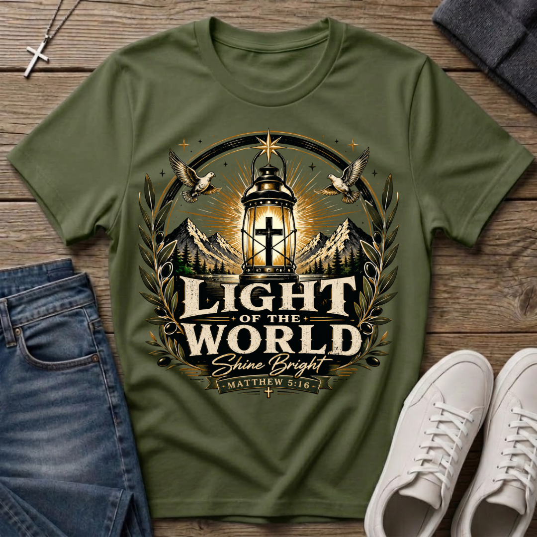 Light of the World Matthew 5:16 Christian T-Shirt