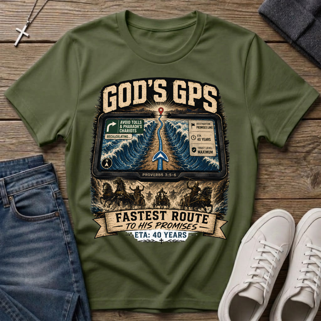 God's GPS Fastest Route to His Promises Christian T-Shirt