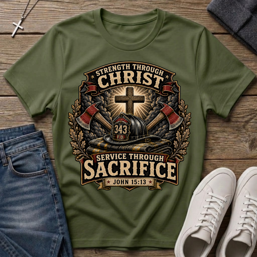 Strength Through Christ Firefighter T-Shirt