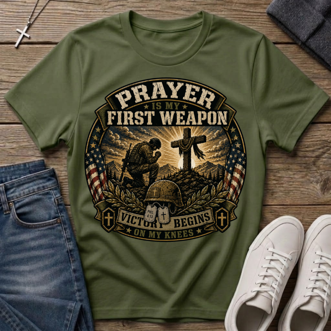 Prayer Is My First Weapon Christian T-Shirt