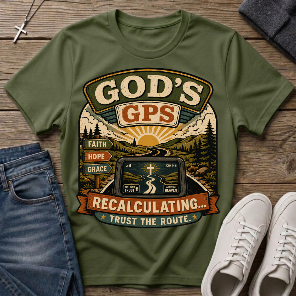 God's GPS Recalculating Christian T-Shirt