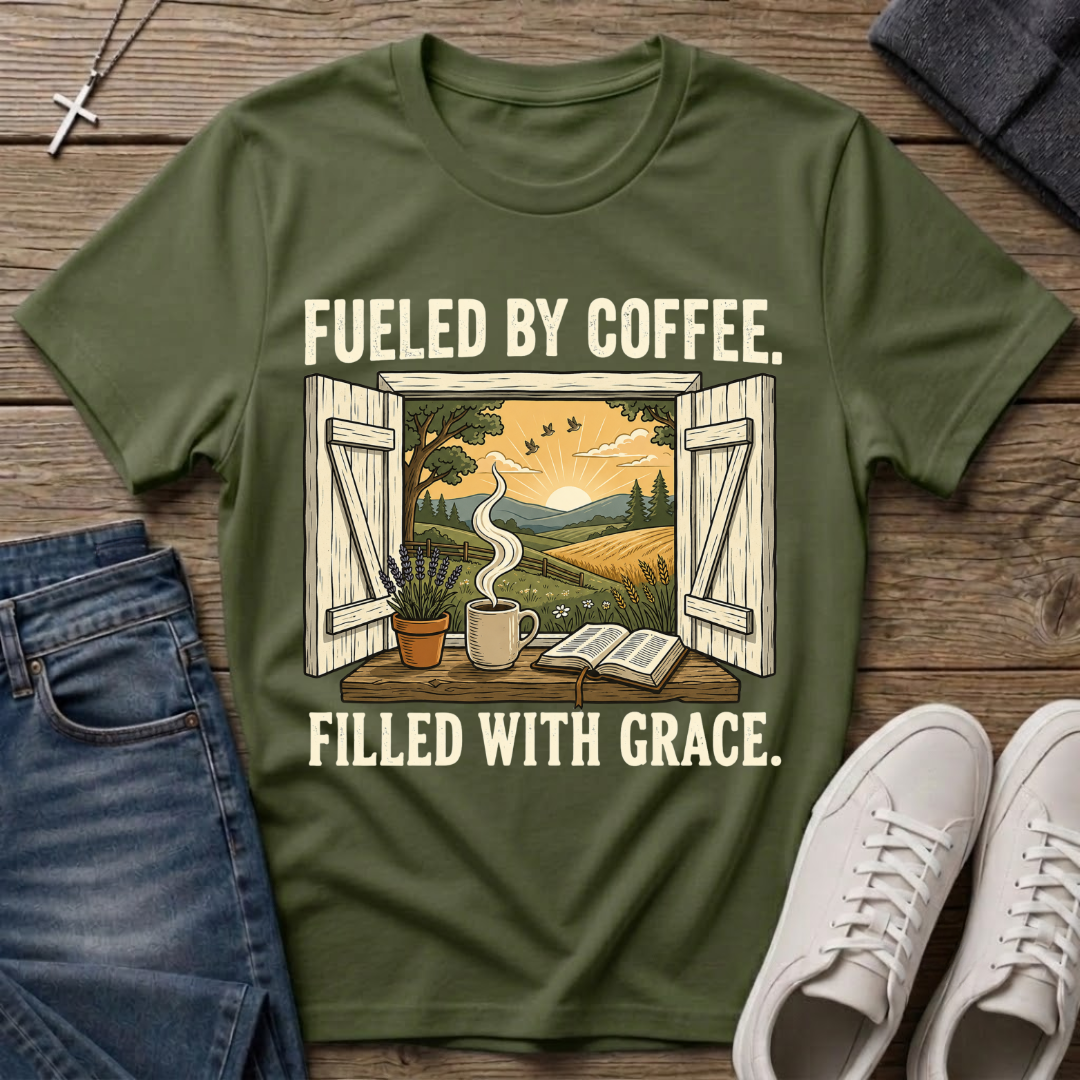 Fueled By Coffee Filled With Grace T-Shirt