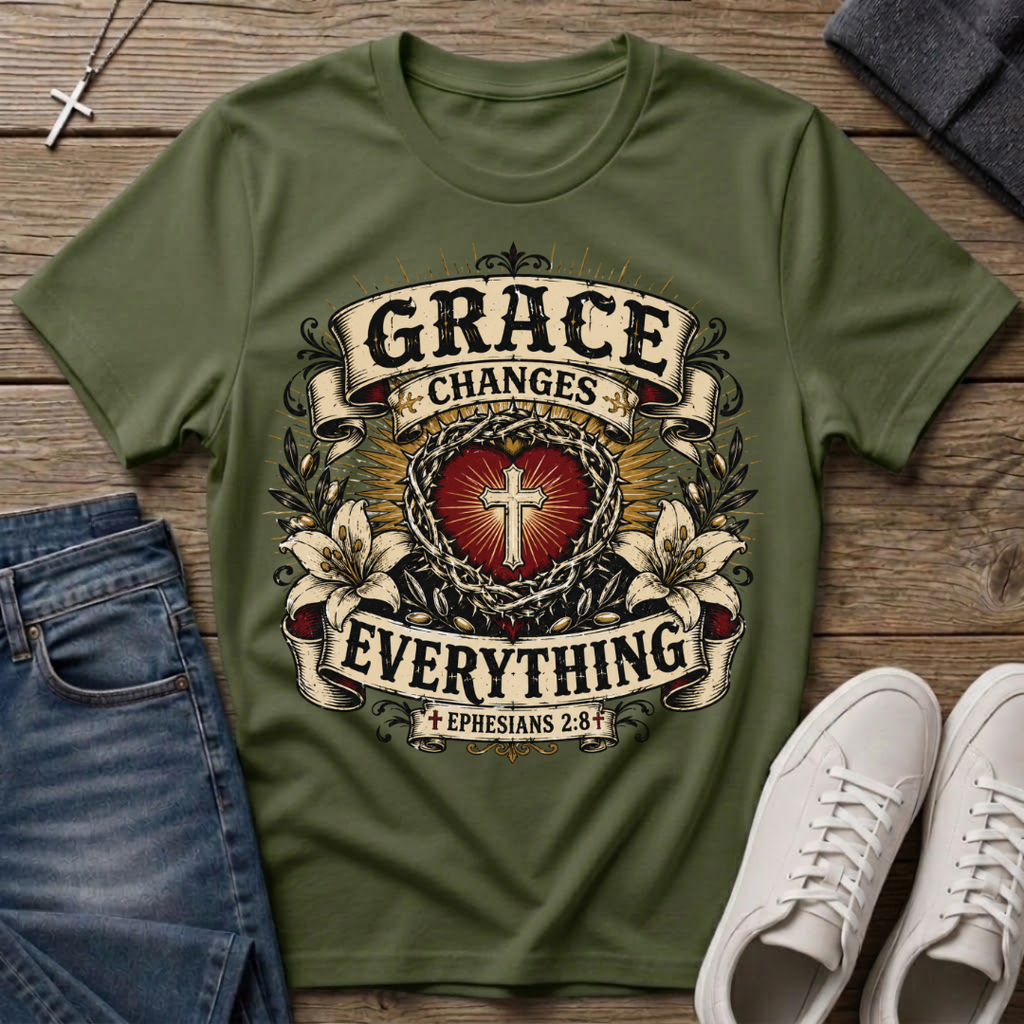 Grace Changes Everything Ephesians 2:8 Christian T-Shirt
