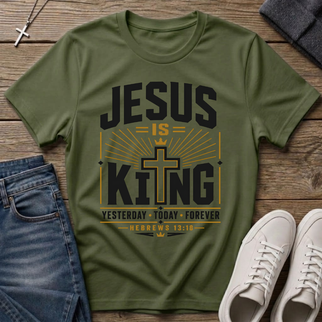 Jesus Is King Hebrews 13:8 Christian T-Shirt