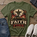 Faith Through the Fire Daniel 3:25 Christian T-Shirt