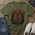 Living & Active Hebrews 4:12 Christian T-Shirt