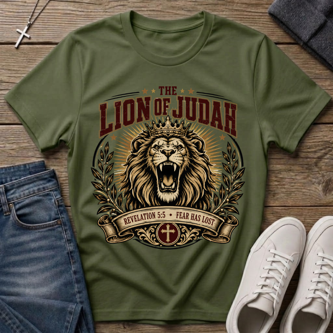 The Lion of Judah Revelation 5:5 Christian T-Shirt