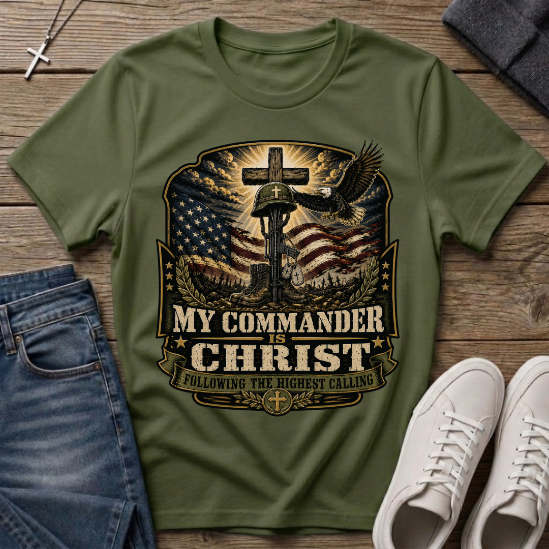 My Commander Is Christ Christian Veteran T-Shirt