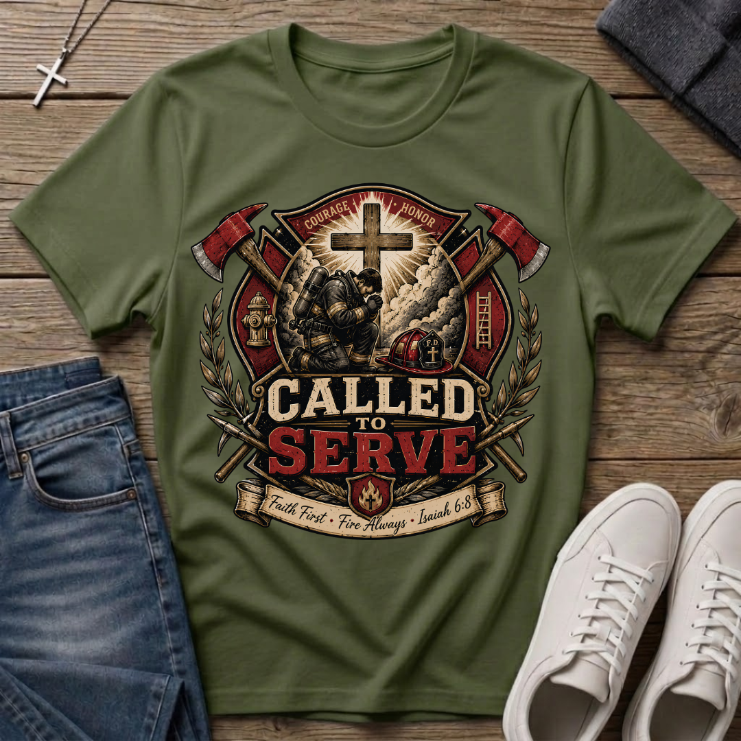 Called to Serve Christian Firefighter T-Shirt
