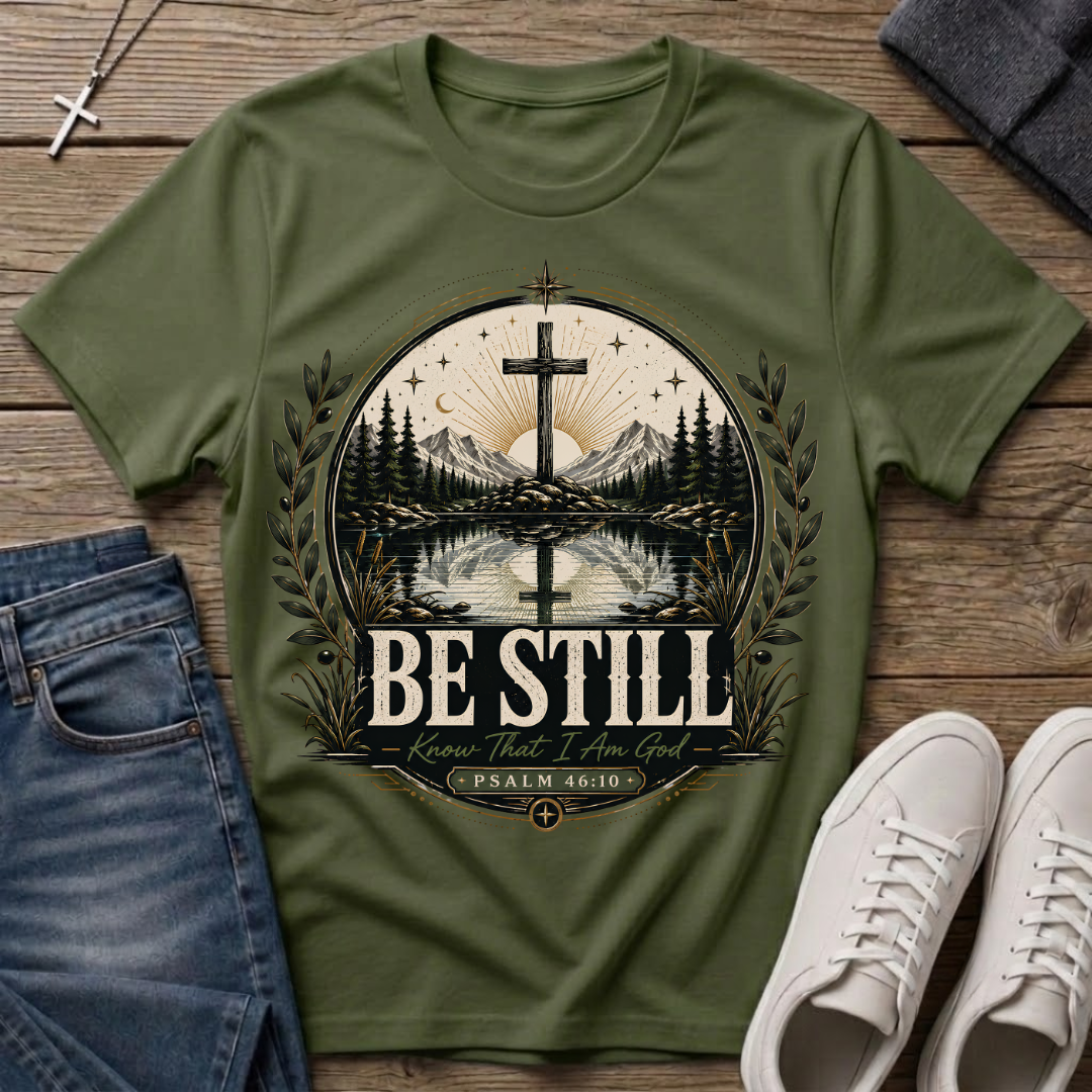 Be Still Psalm 46:10 Christian T-Shirt