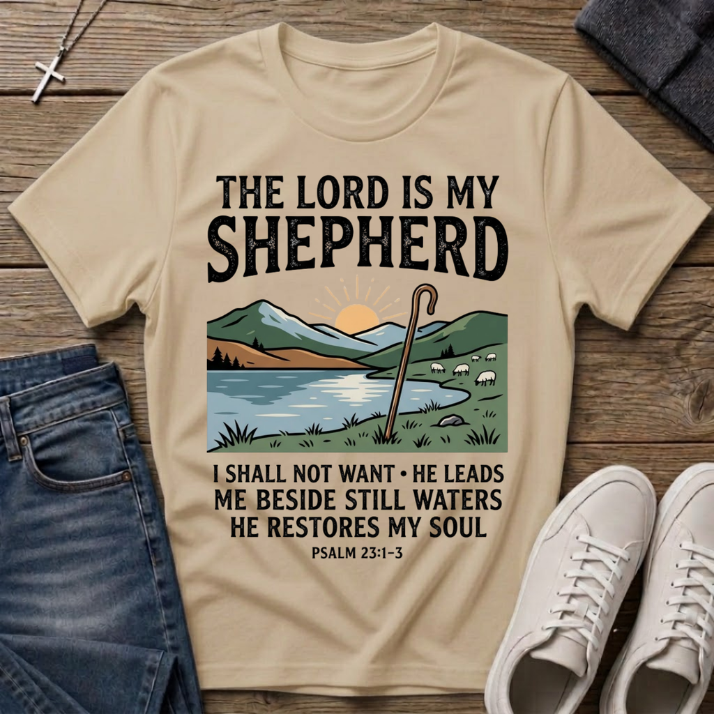 The Lord Is My Shepherd Psalm 23:1-3 T-Shirt