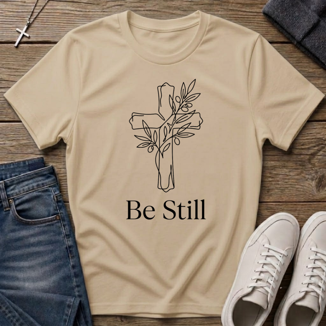Be Still Christian Cross T-Shirt