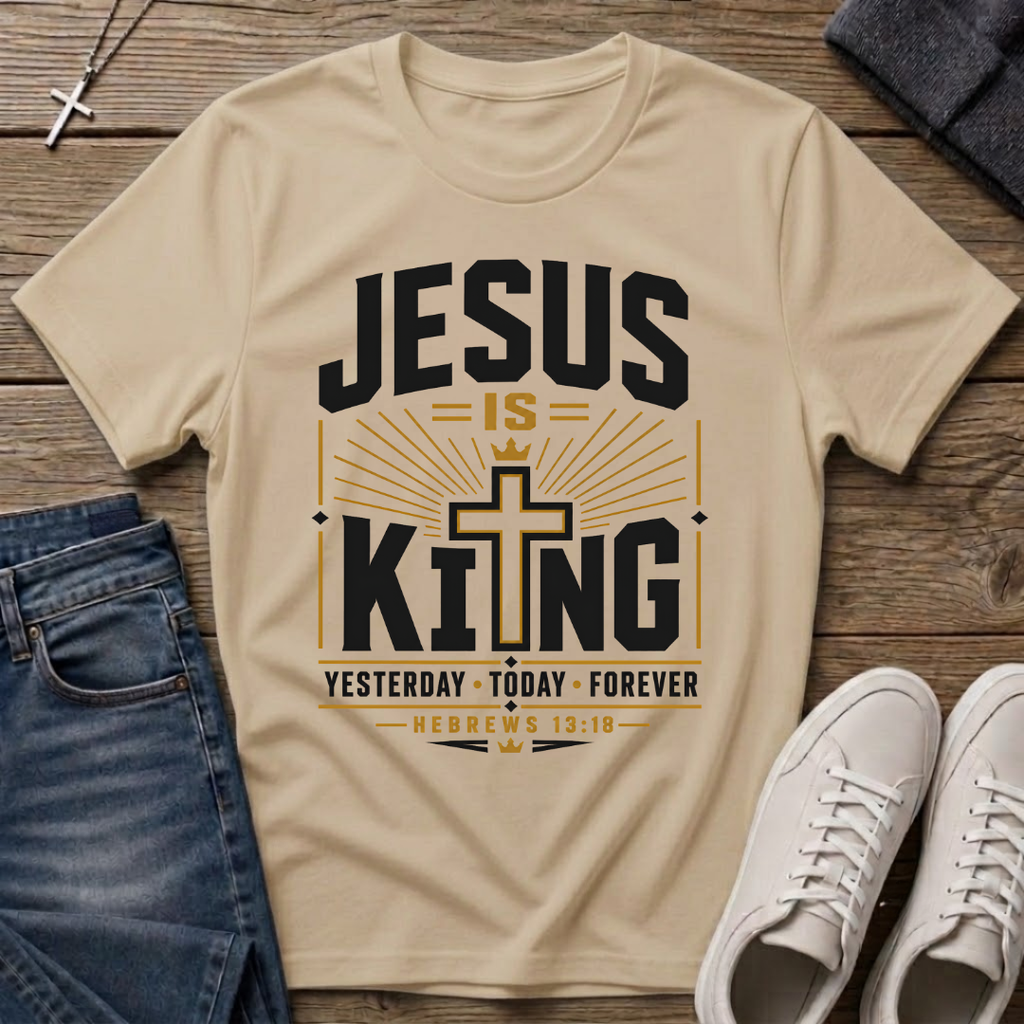 Jesus Is King Hebrews 13:8 Christian T-Shirt