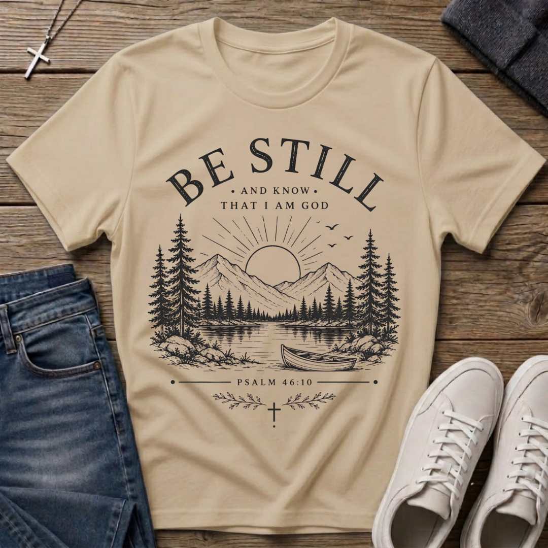 Be Still and Know That I Am God Psalm 46:10 T-Shirt