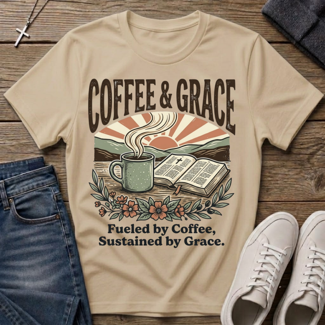 Coffee & Grace Fueled By Coffee, Sustained By Grace T-Shirt