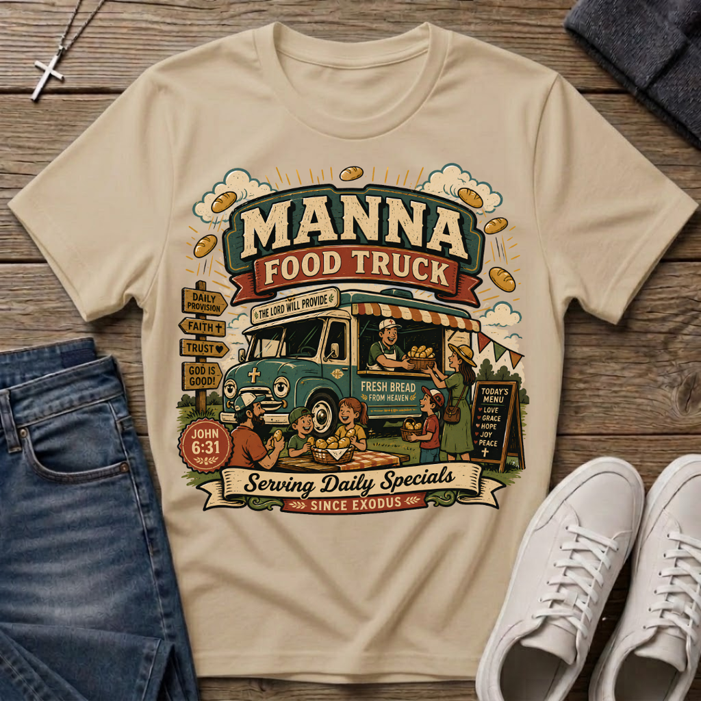 Manna Food Truck John 6:31 Christian T-Shirt