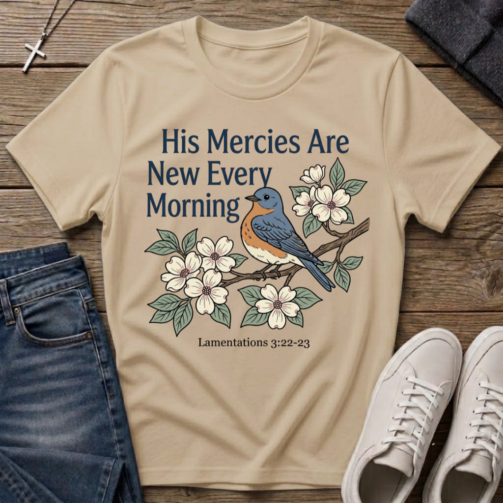 His Mercies Are New Every Morning Lamentations 3:22–23 T‑Shirt