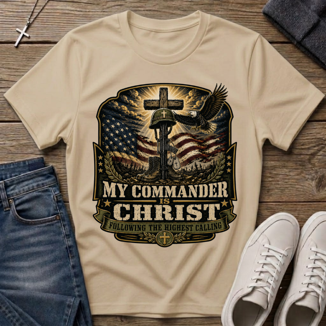 My Commander Is Christ Christian Veteran T-Shirt