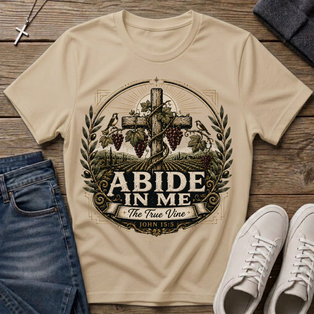 Abide in Me John 15:5 Christian T-Shirt