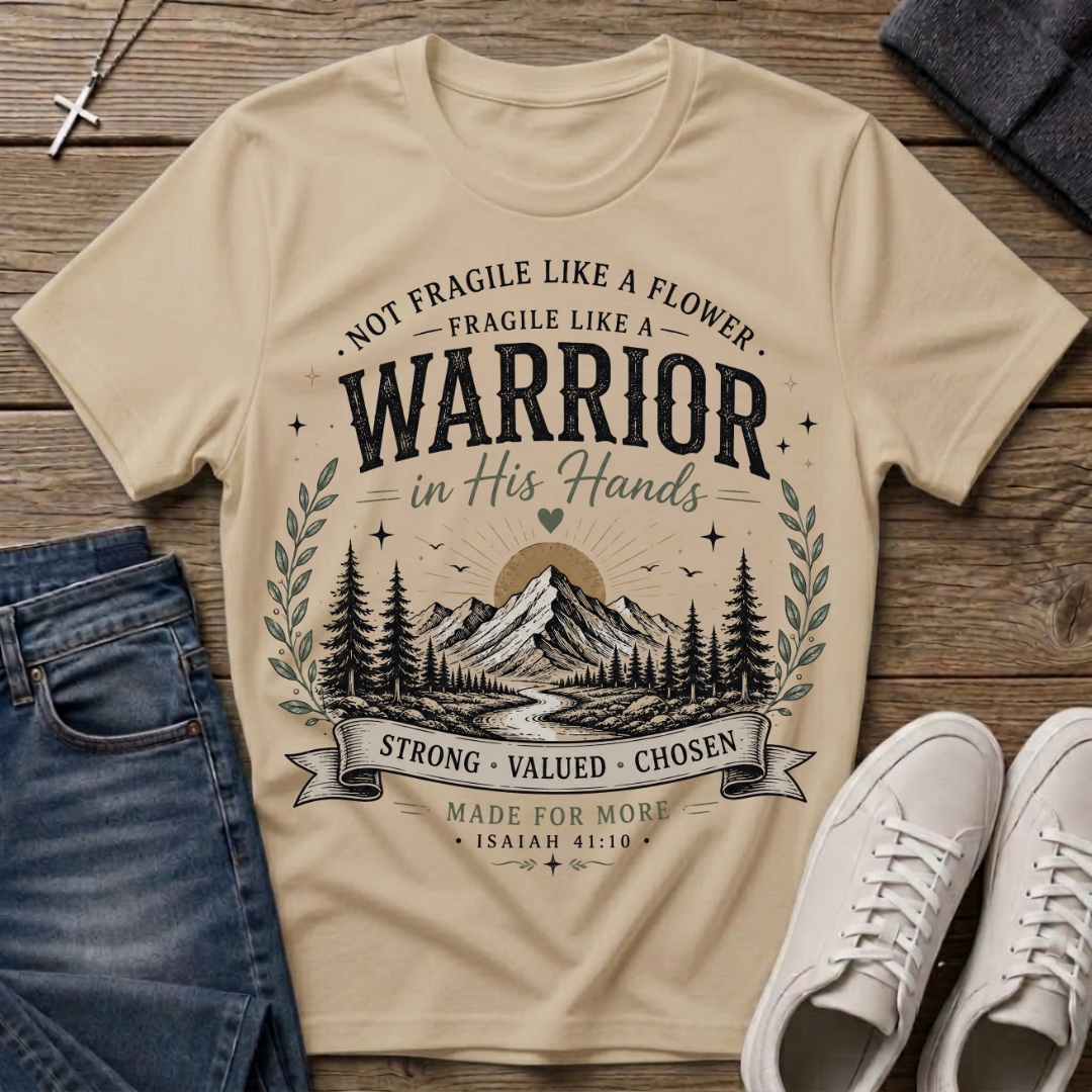 Warrior in His Hands Isaiah 41:10 Christian T-Shirt