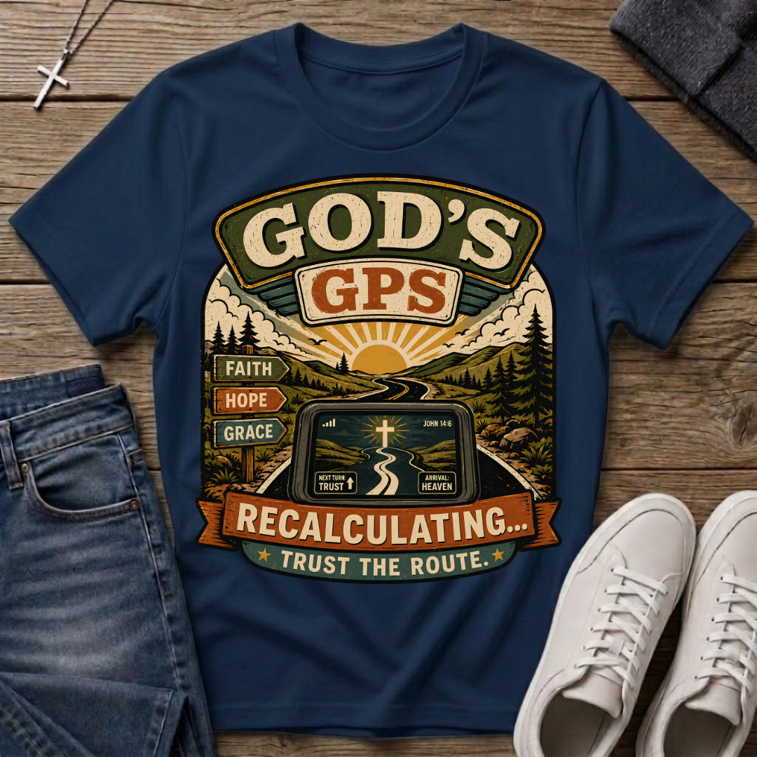 God's GPS Recalculating Christian T-Shirt