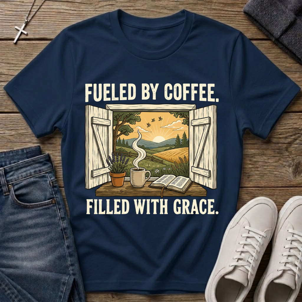 Fueled By Coffee Filled With Grace T-Shirt