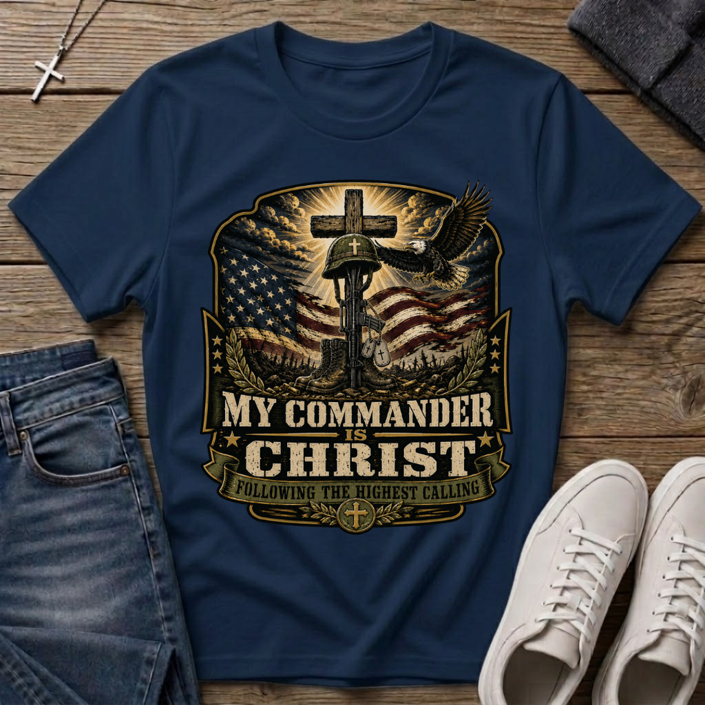 My Commander Is Christ Christian Veteran T-Shirt