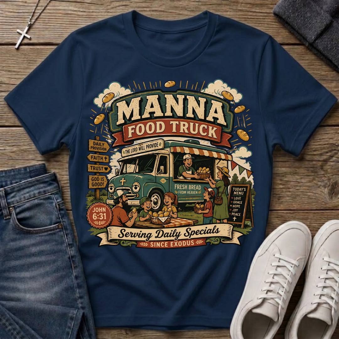 Manna Food Truck John 6:31 Christian T-Shirt