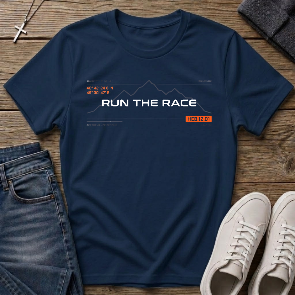 Run the Race Hebrews 12:1 Christian T-Shirt