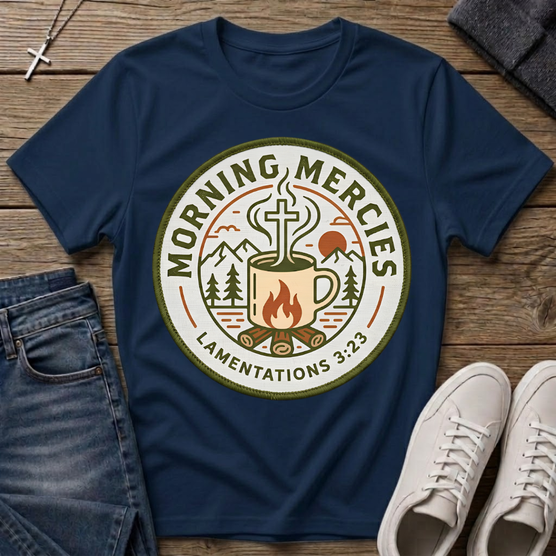Morning Mercies Lamentations 3:23 Christian T-Shirt