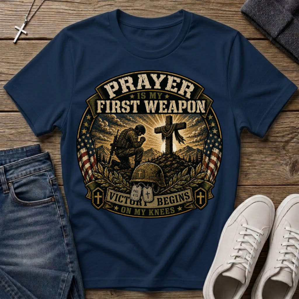 Prayer Is My First Weapon Christian T-Shirt