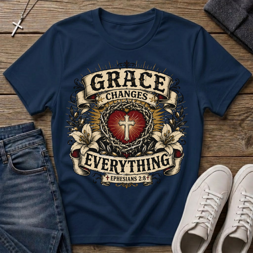 Grace Changes Everything Ephesians 2:8 Christian T-Shirt
