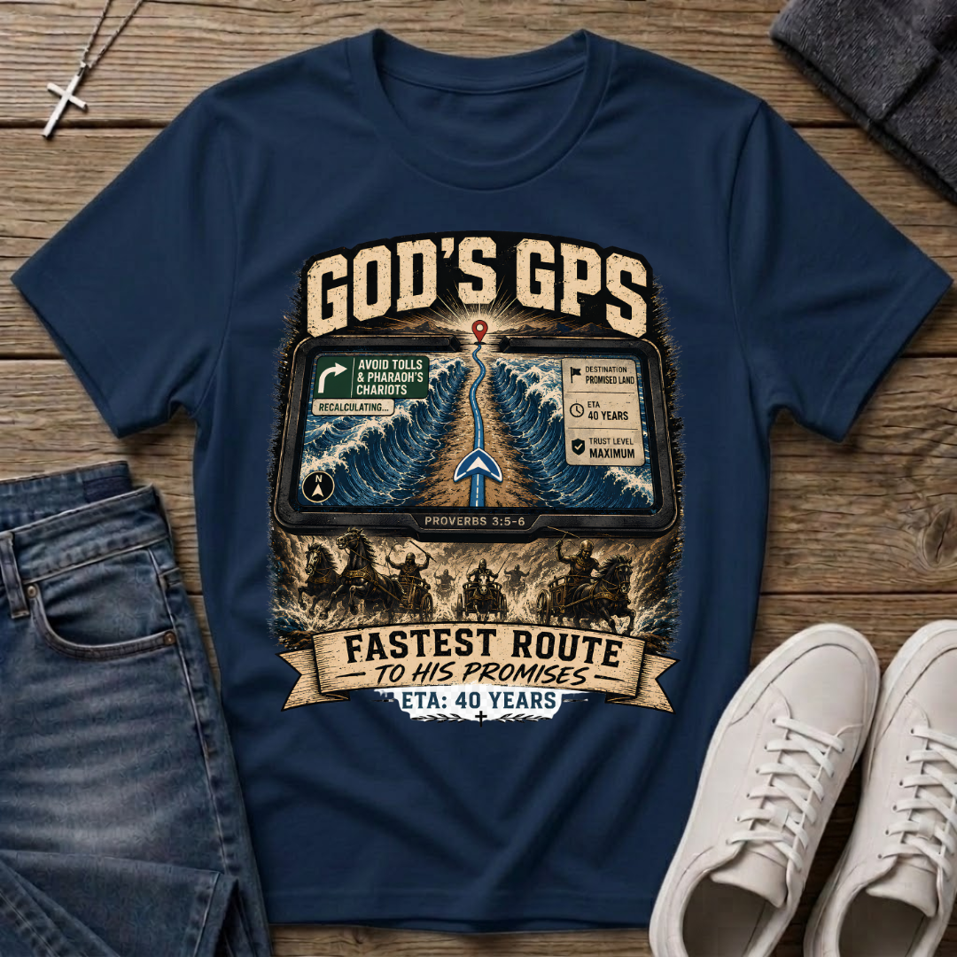 God's GPS Fastest Route to His Promises Christian T-Shirt
