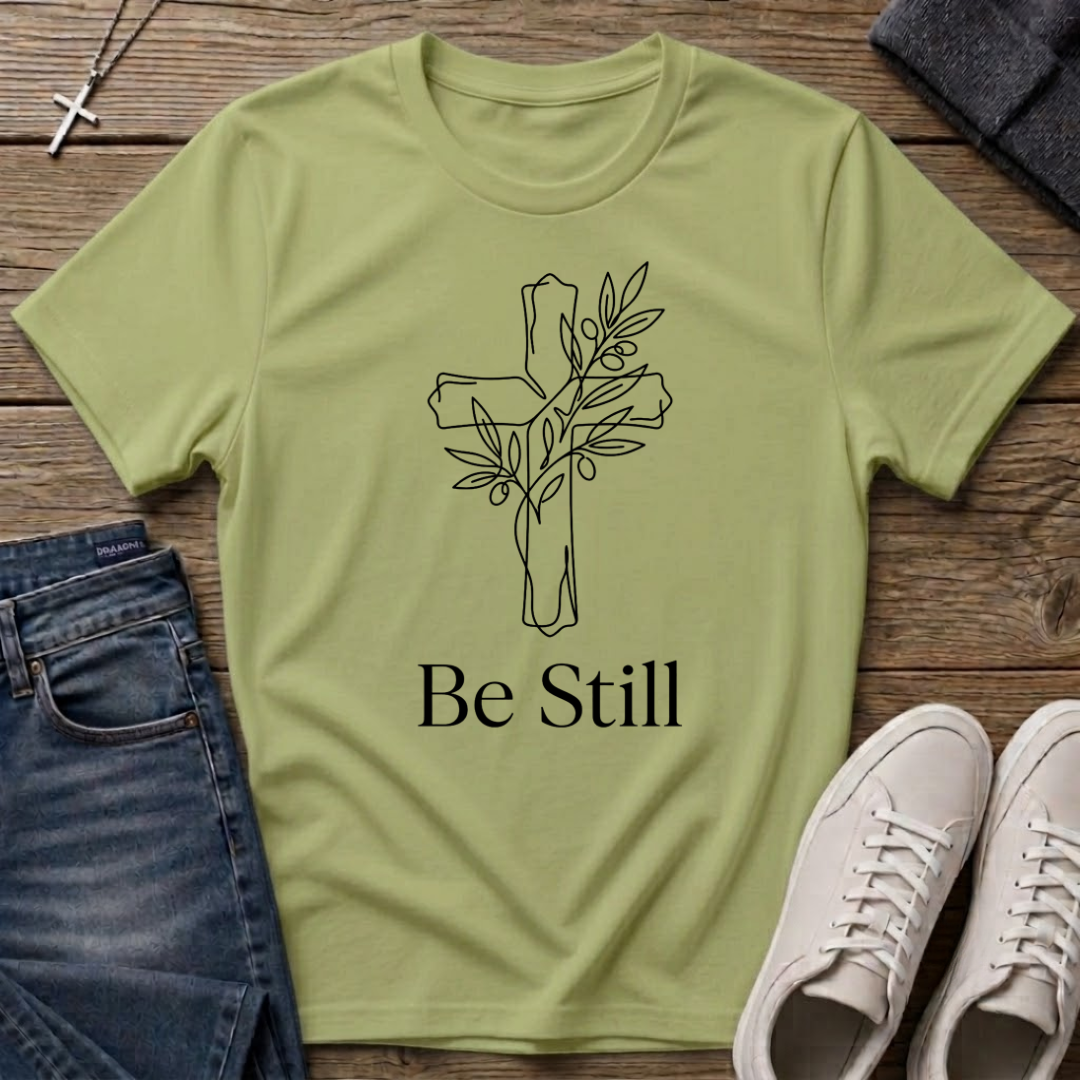 Be Still Christian Cross T-Shirt