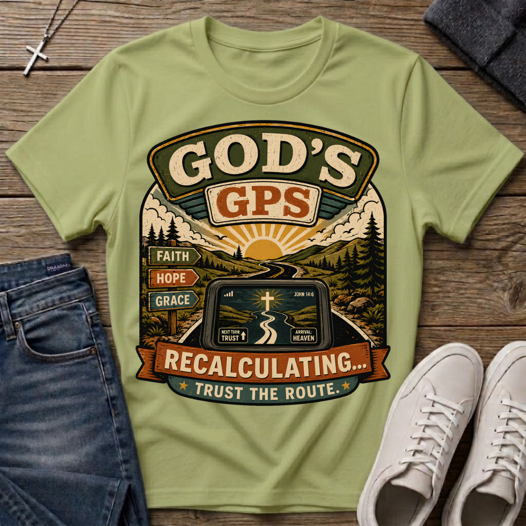 God's GPS Recalculating Christian T-Shirt