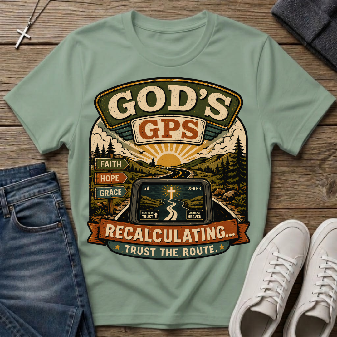 God's GPS Recalculating Christian T-Shirt
