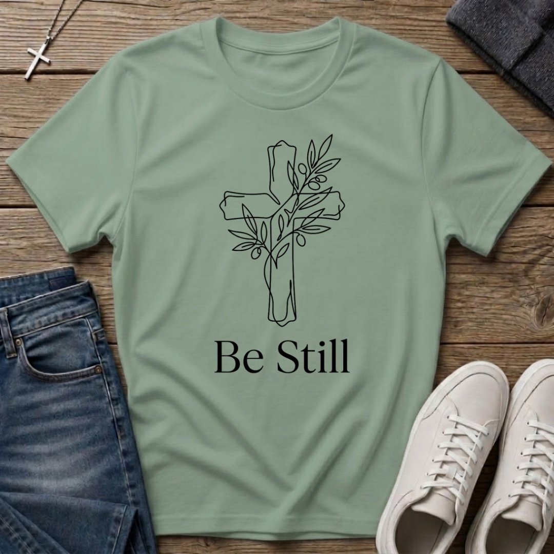 Be Still Christian Cross T-Shirt