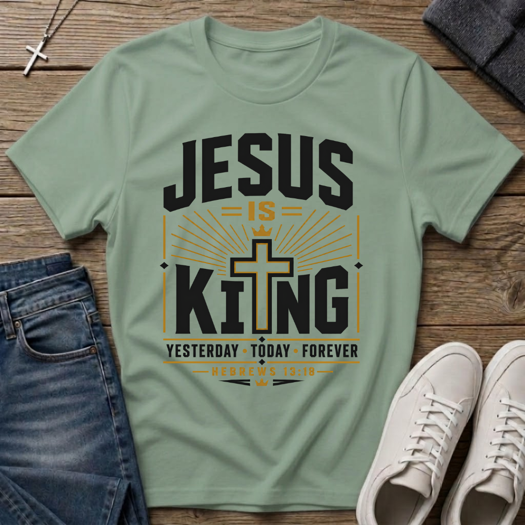 Jesus Is King Hebrews 13:8 Christian T-Shirt