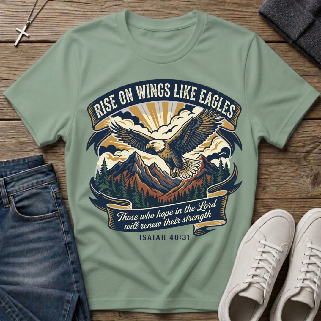 Rise On Wings Like Eagles Isaiah 40:31 T-Shirt
