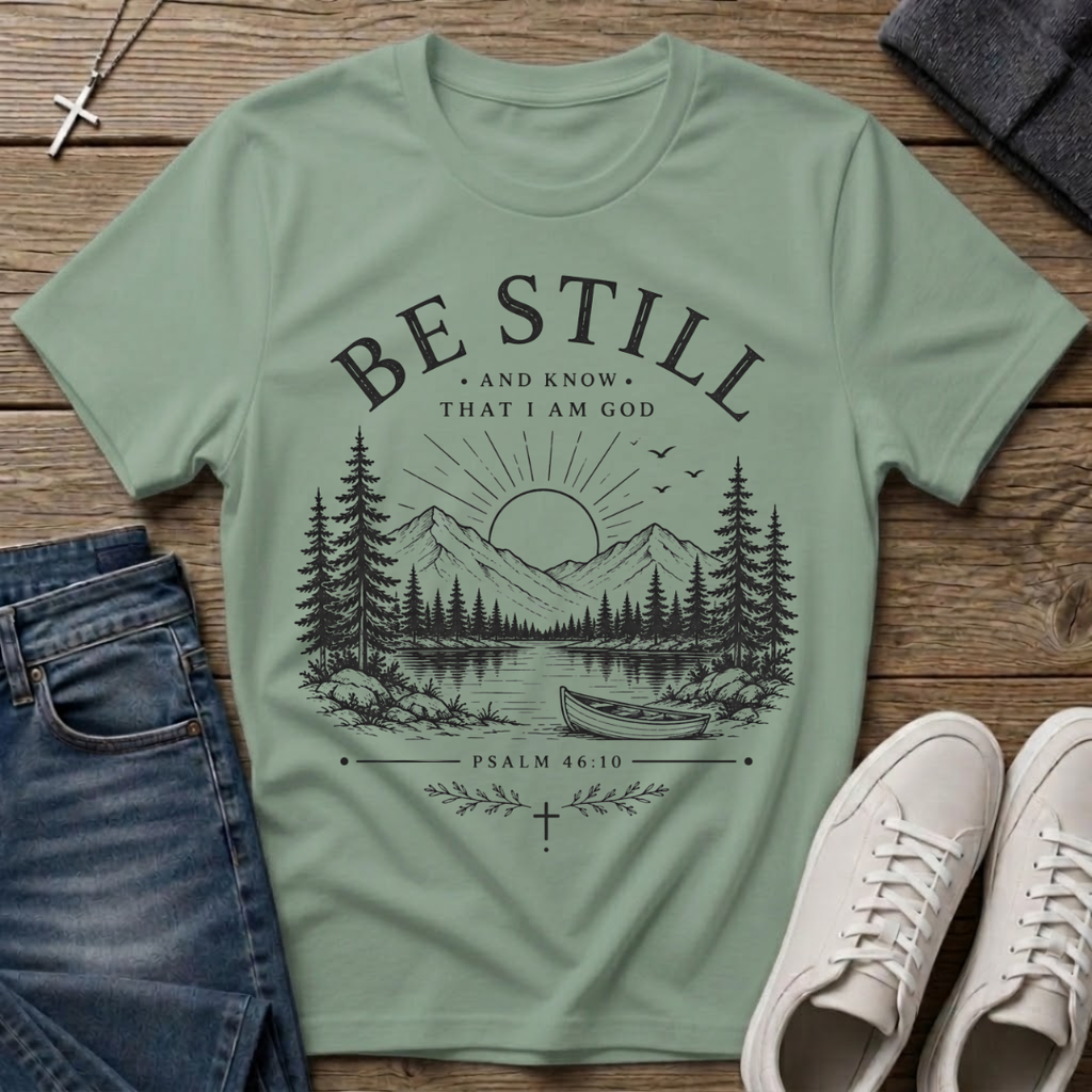 Be Still and Know That I Am God Psalm 46:10 T-Shirt