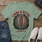 Living & Active Hebrews 4:12 Christian T-Shirt