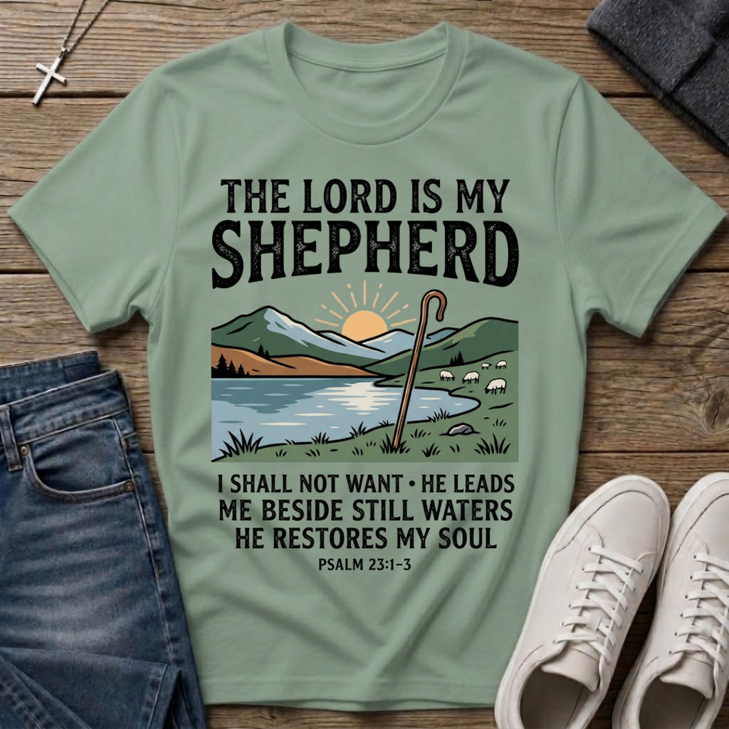 The Lord Is My Shepherd Psalm 23:1-3 T-Shirt