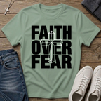 Faith Over Fear Cross Overlap T-Shirt