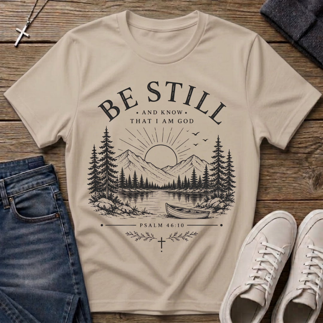Be Still and Know That I Am God Psalm 46:10 T-Shirt