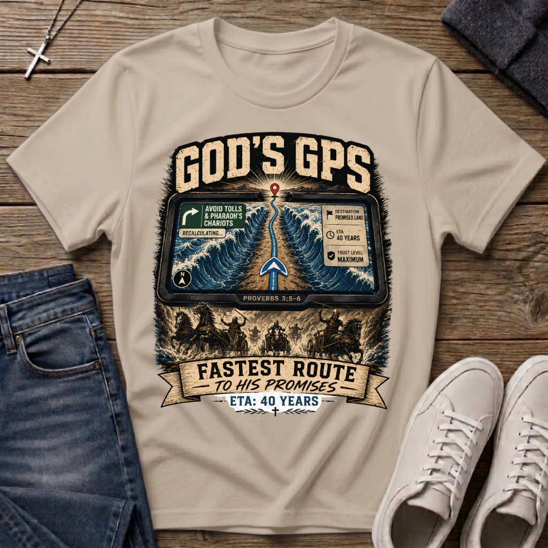 God's GPS Fastest Route to His Promises Christian T-Shirt