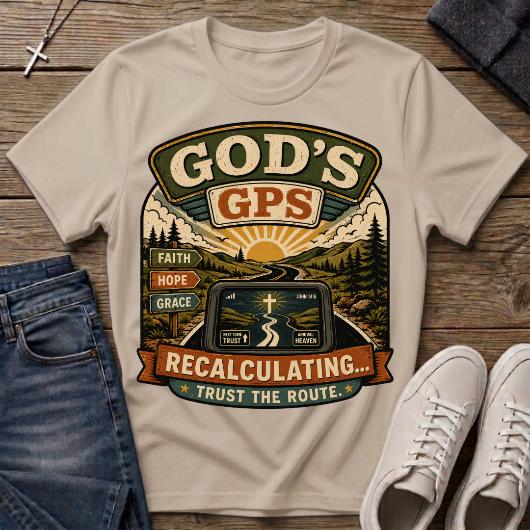 God's GPS Recalculating Christian T-Shirt