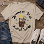 Running on Jesus and Iced Coffee Christian T-Shirt