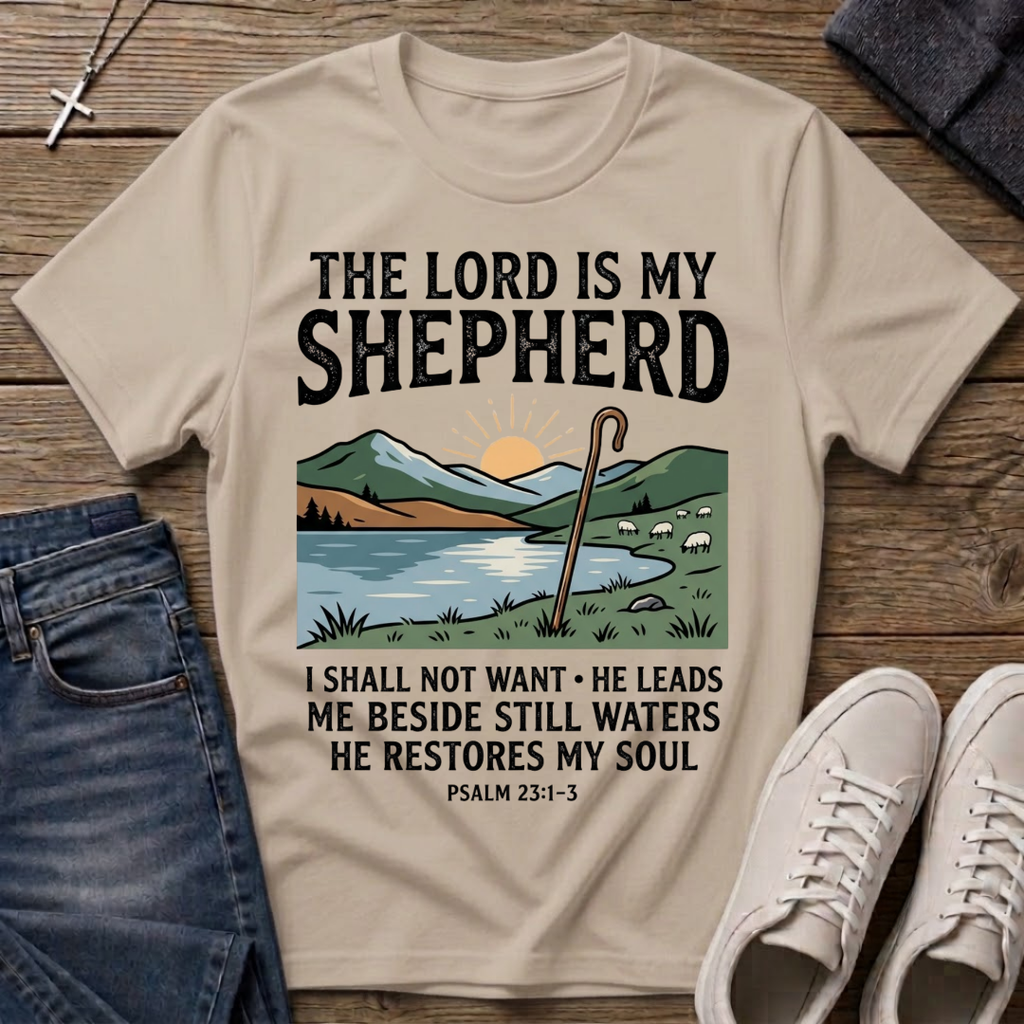 The Lord Is My Shepherd Psalm 23:1-3 T-Shirt